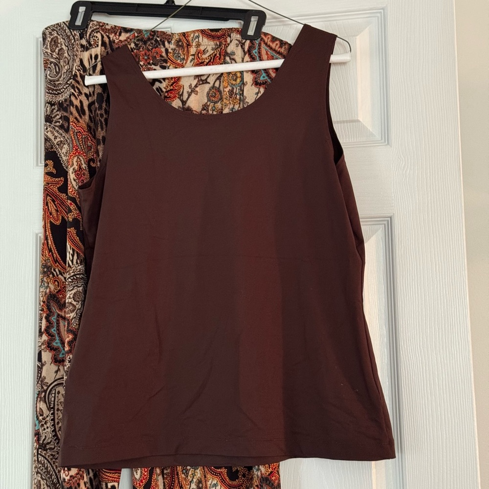 Chico's Set of 3 - Paisley Wide Leg Pant with Two Sleeveless Tops